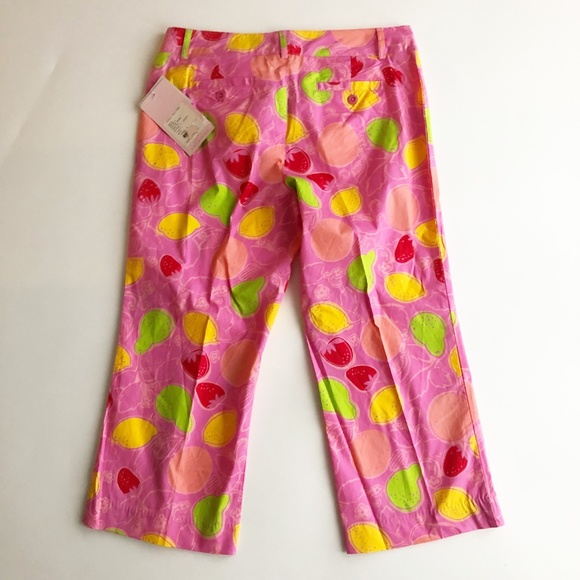 NWT Lilly Pulitzer Rachael Capri in Hibiscus Marzipan Colorful Fruit Pink Sz 4 - Picture 4 of 10
